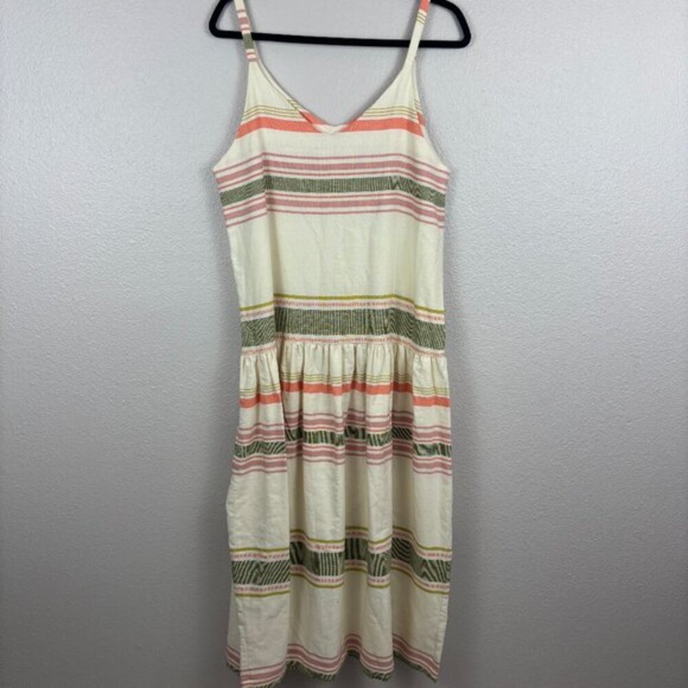 Trove Womens Multicolor Cotton Striped Classic Sleeveless Midi Sundress Size M
